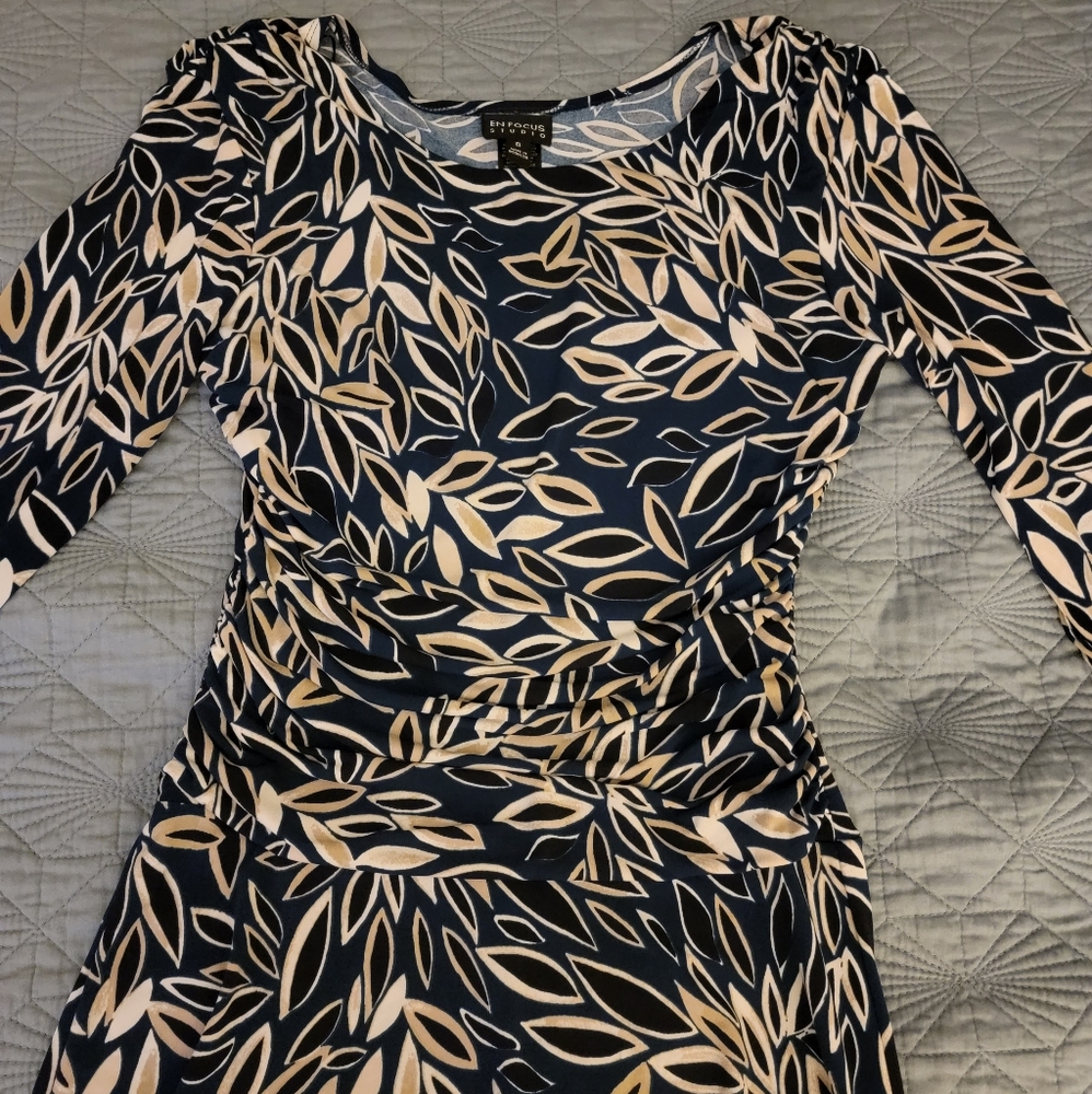 Enfocus Studio Leaf Print Dress